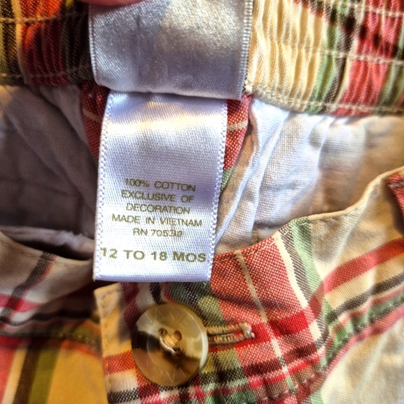 Janie and Jack boys size 12-18 month plaid cargo shorts VGUC - Picture 6 of 6